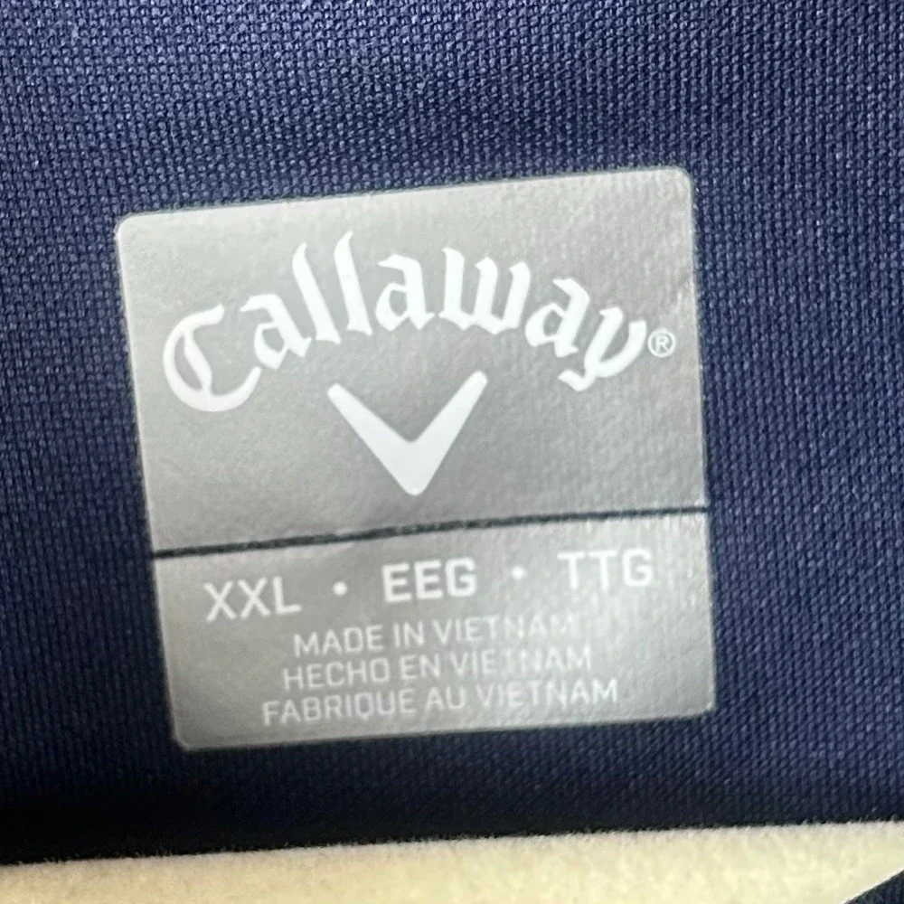 Callaway Mens XXL 1/4‎ Zip Pullover Blue Textured Golf Performance Jacket